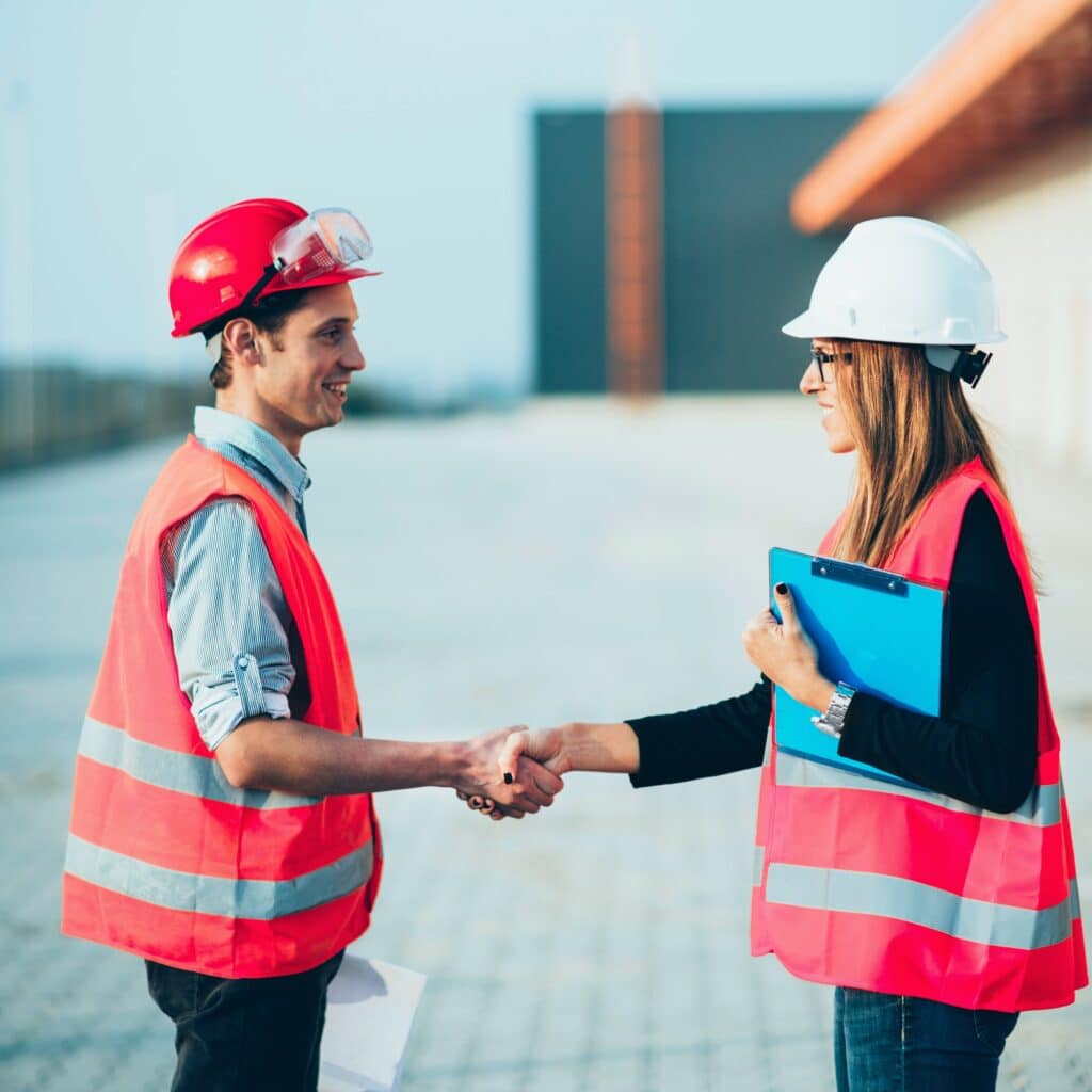 Handhaking on construction site